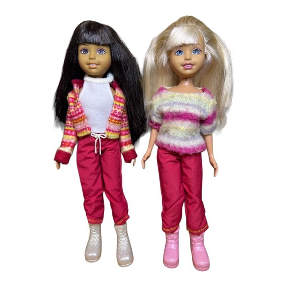 2 Dolls Janet & Stacie from Barbie Spinoff Wee 3 Friends Snow Snow Snow Dolls - Picture 1 of 10